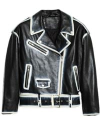 Stand Studio - Lapel Long-Sleeved Leather Jacket - Lyst