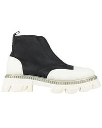 Ganni - Two-Tone Platform Boots - Lyst