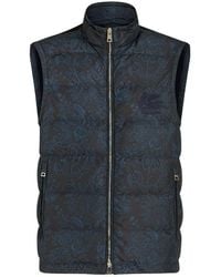 Etro - Sleeveless Paisley Printed Down Jacket - Lyst