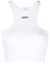 Off-White c/o Virgil Abloh - Off- Ribbed Rowing Logo Cropped Top - Lyst