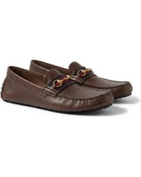Gucci - Web Stripe Driving Shoes - Lyst