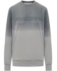 JW Anderson - Jw Anderson Logo Embroidered Tie-Dyed Sweatshirt - Lyst