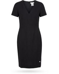 Max Mara - V-Neck Short Sleeve Dress - Lyst