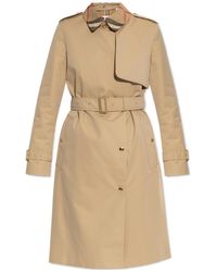 Burberry - Checked Belted Waist Trench Coat - Lyst
