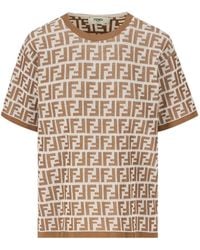 Fendi - Ff Jacquard Short Sleeved Jumper - Lyst