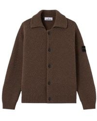Stone Island - Loose-Fit Collared Jumper With Back Raglan Sleeves - Lyst