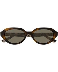 Gucci - Eyewear Oval Frame Sunglasses - Lyst