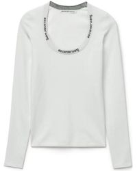 Alexander Wang - Logo-Print Long-Sleeved Top - Lyst