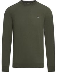 A.P.C. - Logo Embroidered Crewneck Jumper - Lyst