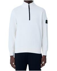 Stone Island - Logo Patch Quarter-Zip Sweatshirt - Lyst