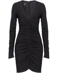 Pinko - Gathered V-Neck Minidress - Lyst