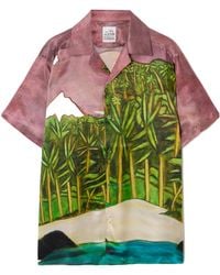 Donde Esteban - Printed Silk-Satin Shirt - Lyst