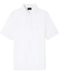 Emporio Armani - Logo-Embroidered Short-Sleeved Polo Shirt - Lyst
