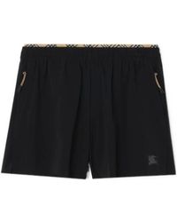 Burberry - Check Trim Stretch Nylon Shorts - Lyst