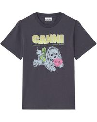 Ganni - Puppy T-Shirt - Lyst