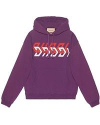 Gucci - Logo Cotton Hoodie - Lyst
