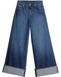 7 For All Mankind - High-Waisted Wide-Leg Jeans - Lyst