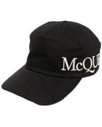 McQueen - Logo Embroidered Curved Peak Cap - Lyst