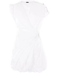 Pinko - Asymmetric Neck Ruched Short Dress - Lyst