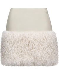 Moncler - Teddy-Trimmed Mini Skirt - Lyst
