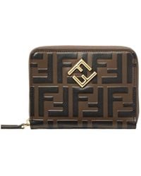 Fendi - Ff Diamonds Zip Around Medium Wallet - Lyst