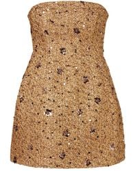 Jonathan Simkhai - Kit Sequined Tweed Bustier Dress - Lyst