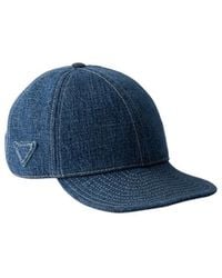 Prada - Logo Denim Baseball Hat - Lyst