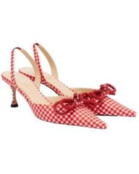 Mach & Mach - Double Bow Gingham Slingback Pumps - Lyst