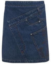 JW Anderson - Jw Anderson Twisted Denim Mini Skirt - Lyst