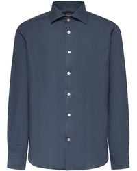 Eleventy - Linen Shirt - Lyst
