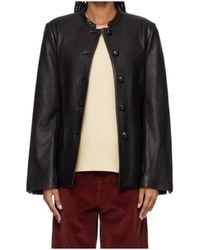 Rohe - Button-Fastening Leather Jacket - Lyst