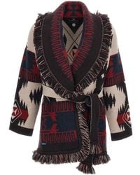 Alanui - 'Icon' Cardigan With Belt And Geometric Motif - Lyst