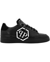 Philipp Plein - Lo-Top Leather Sneakers Hexagon - Lyst