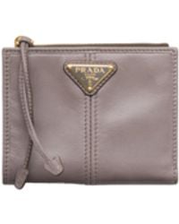 Prada - Triangle-Logo Bi-Fold Wallet - Lyst