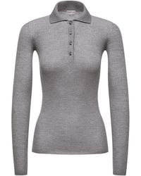 Moncler - Button Detailed Long-Sleeved Polo Shirt - Lyst