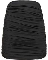 GIUSEPPE DI MORABITO - Ruched Stretch Poplin Mini Skirt - Lyst