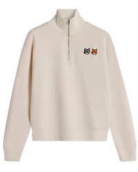 Maison Kitsuné - Maison Kitsuné Fox Patch Half-Zip Sweatshirt - Lyst