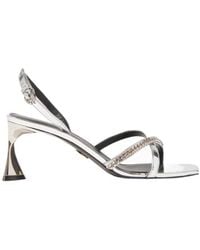 Stella McCartney - Elsa Metallic Heeled Sandals - Lyst
