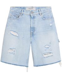 Golden Goose - Distressed Denim Bermuda Shorts - Lyst