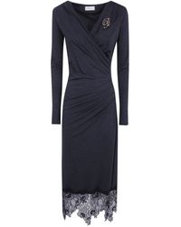 Blumarine - Wrap Knit Dress - Lyst