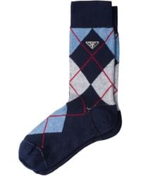 PRADA ソックス コットン ロゴ お洒落 上品 レトロ 上質 Argyle PRADA(プラダ) タイツ・ソックス(レディース) - 海外通販のBUYMA