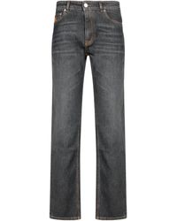 Etro - Logo Embroidered Mid-Rise Jeans - Lyst