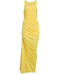 Alaïa - Gathered Jersey Maxi Dress - Lyst