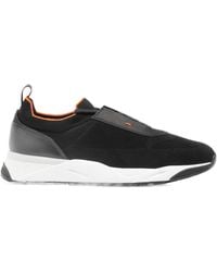 Santoni - Knitted Panelled Sneakers - Lyst