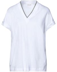 Brunello Cucinelli - Solid Color Stretch T-Shirt - Lyst