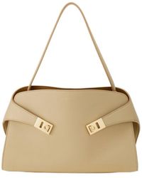 Ferragamo - Ferragamo Hug Zipped Small Shoulder Bag - Lyst