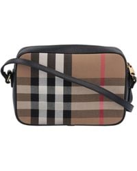 Burberry - Checked Large Crossbody Bag - Lyst