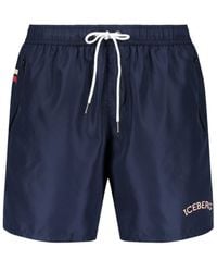 Iceberg - Logo Trim Swim Shorts - Lyst