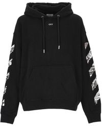Off-White c/o Virgil Abloh - Arrows Printed Drawstring Hoodie - Lyst