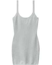 Alexander Wang - Logo-Embossed Fine-Knit Short Dress - Lyst